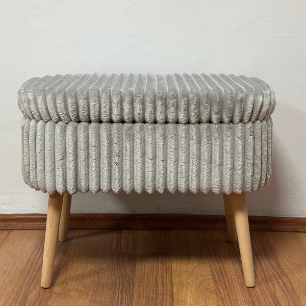 ASIR Taburet MINI OSLO LINEN šedá