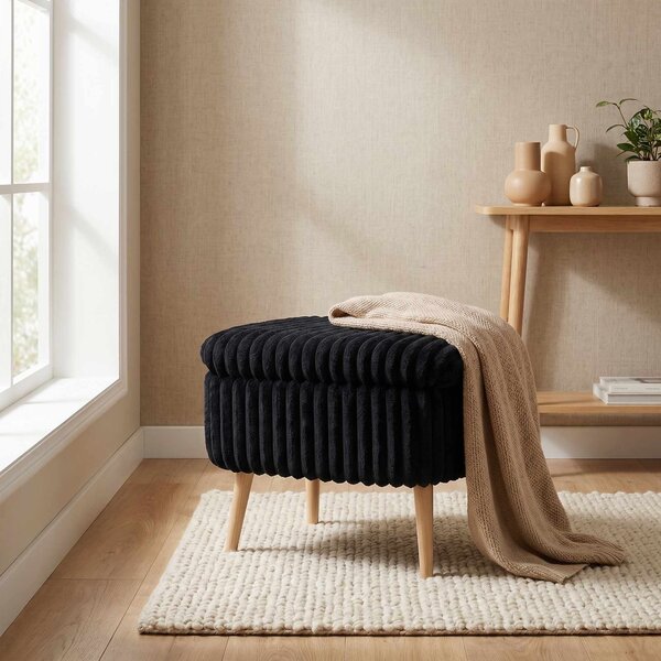 ASIR Taburet MINI OSLO LINEN černá