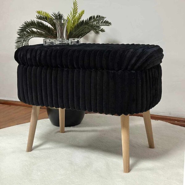 ASIR Taburet MINI OSLO LINEN černá