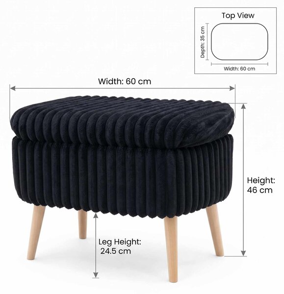 ASIR Taburet MINI OSLO LINEN černá