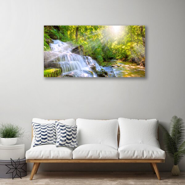 Obraz na plátně Vodopád Les Příroda 120x60 cm