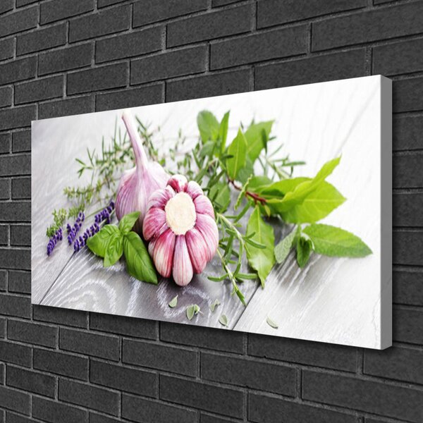 Obraz na plátně Česnek Byliny do Kuchyně 100x50 cm
