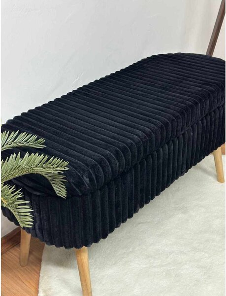 ASIR Taburet OSLO LINEN černá