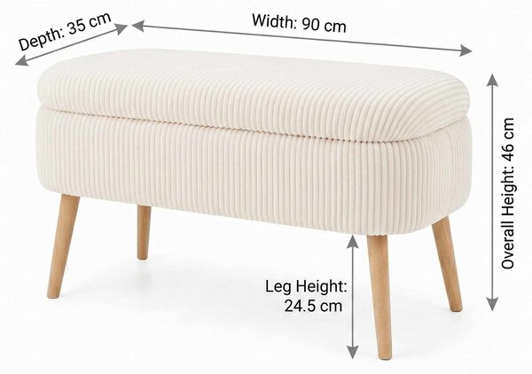 ASIR Taburet OSLO LINEN krémová