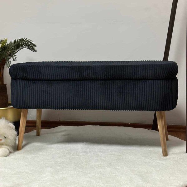 ASIR Taburet OSLO LINEN černá