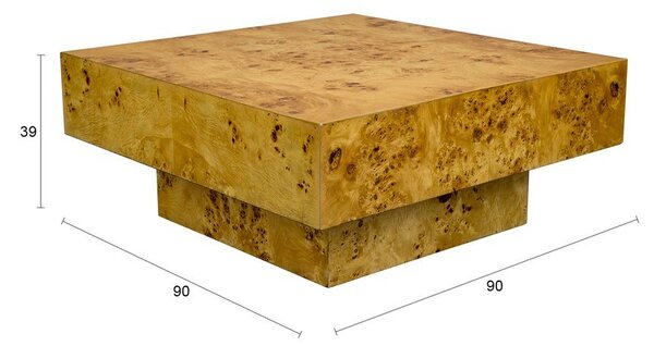 Konferenční stolek v dekoru ořechu v přírodní barvě 90x90 cm Quinn – Dutchbone