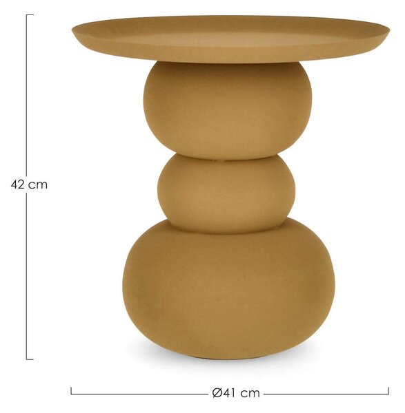 Konferenční stolek Alpe ⌀ 41 cm žlutý