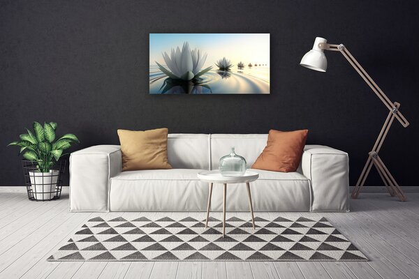 Obraz na plátně Vodní Lilie Květiny Rybník 125x50 cm
