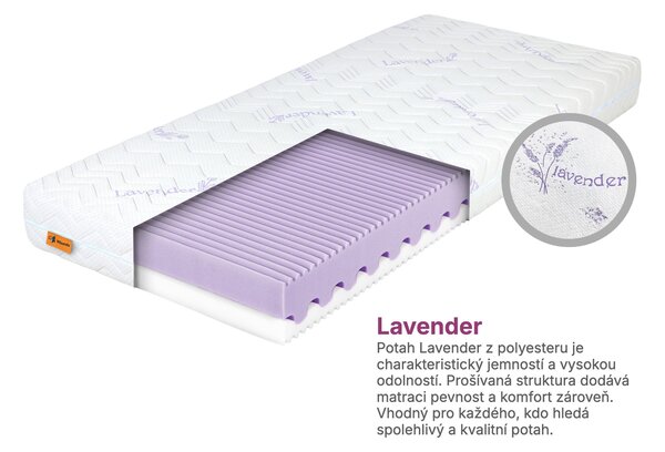 Wilsondo Vysoká pěnová matrace Violletta 80x200x20 - potah Lavender