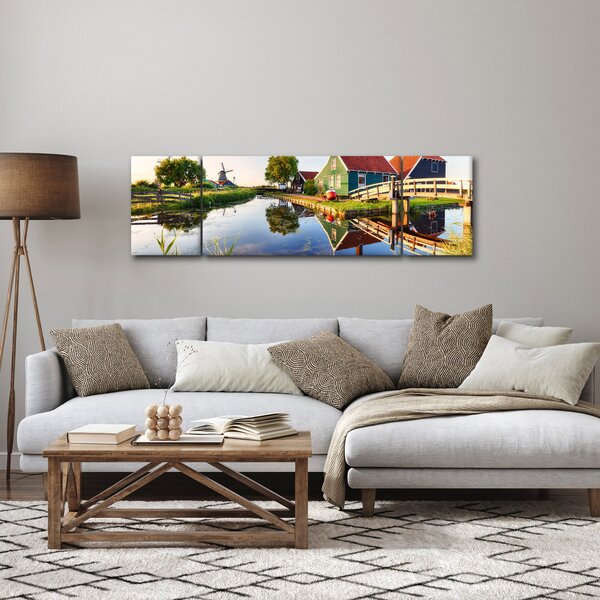 Obraz nizozemských mlýnů (170x50 cm)