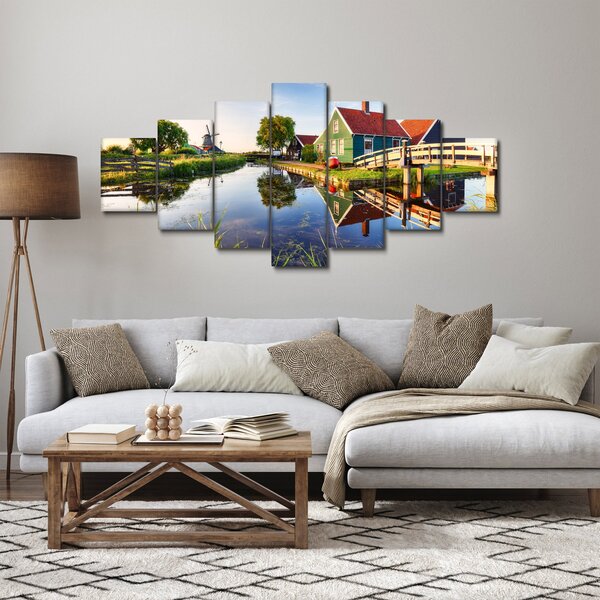 Obraz nizozemských mlýnů (210x100 cm)
