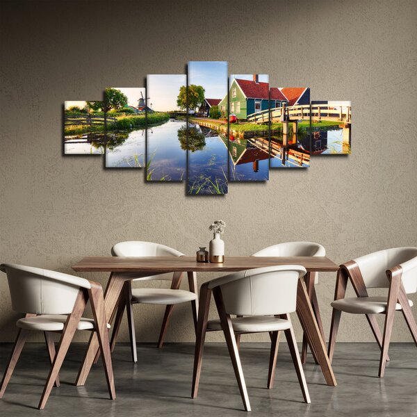 Obraz nizozemských mlýnů (210x100 cm)