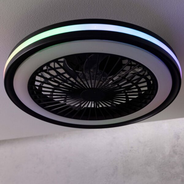 Brilliant G99280/06 Stmívatelné LED svítidlo PALMERO s reverzním VENTILÁTOREM + funkce LED