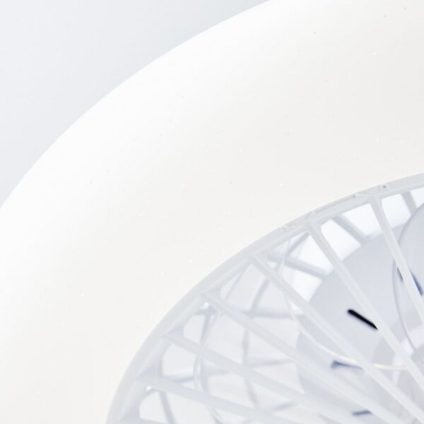 Brilliant G60020/05 Stmívatelné LED svítidlo SALERNO BÍLÉ s reverzním VENTILÁTOREM + funkce LED