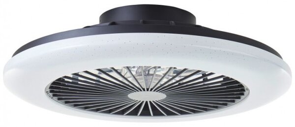 Brilliant G60020/06 Stmívatelné LED svítidlo SALERNO ČERNÉ & reverzn VENTILÁTOR + funkce LED
