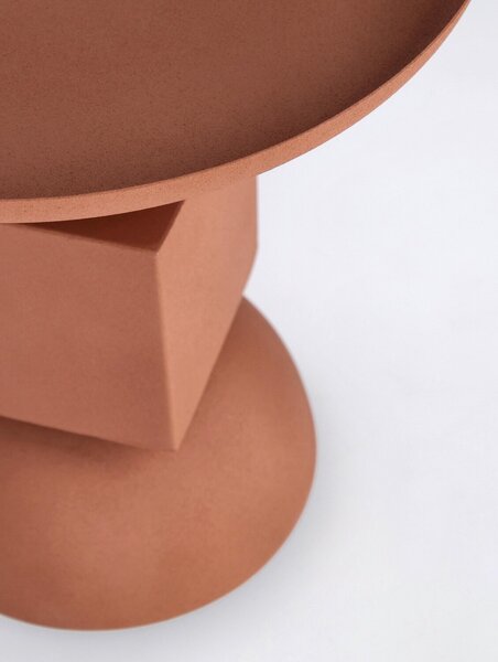 Konferenční stolek Solis ⌀40.5 cm terakotový