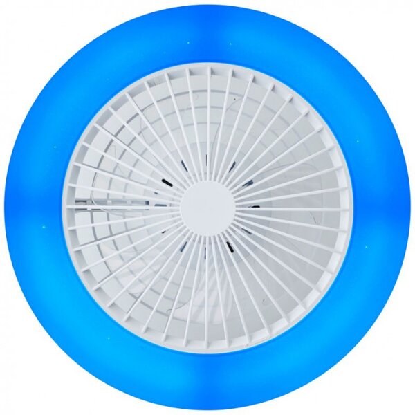 Brilliant G60020/05 Stmívatelné LED svítidlo SALERNO BÍLÉ s reverzním VENTILÁTOREM + funkce LED