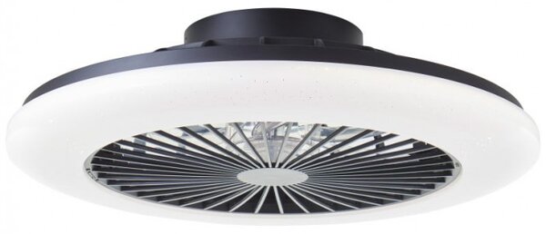 Brilliant G60020/06 Stmívatelné LED svítidlo SALERNO ČERNÉ & reverzn VENTILÁTOR + funkce LED