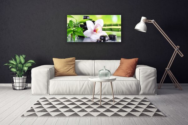 Obraz na plátně Orchidej Kameny Zen Bambus 125x50 cm