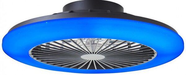 Brilliant G60020/06 Stmívatelné LED svítidlo SALERNO ČERNÉ & reverzn VENTILÁTOR + funkce LED