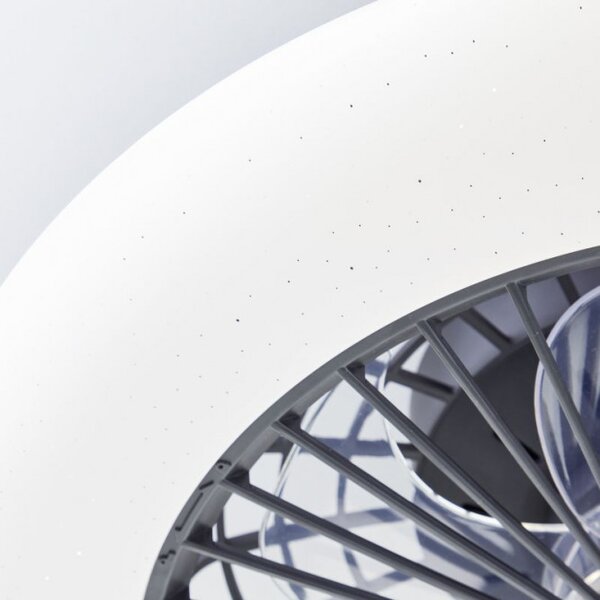Brilliant G60020/06 Stmívatelné LED svítidlo SALERNO ČERNÉ & reverzn VENTILÁTOR + funkce LED