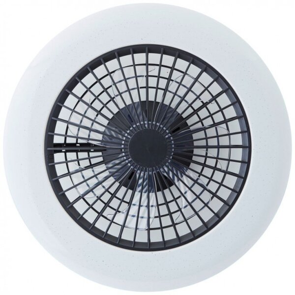 Brilliant G60020/06 Stmívatelné LED svítidlo SALERNO ČERNÉ & reverzn VENTILÁTOR + funkce LED