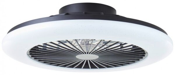 Brilliant G60020/06 Stmívatelné LED svítidlo SALERNO ČERNÉ & reverzn VENTILÁTOR + funkce LED