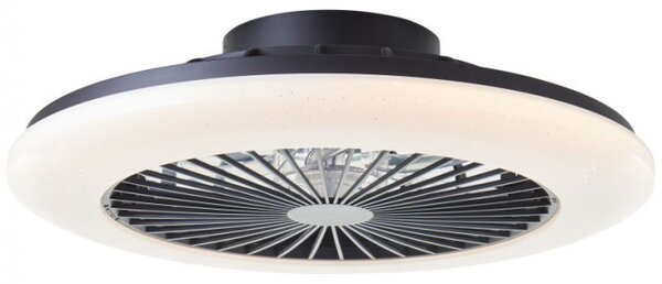 Brilliant G60020/06 Stmívatelné LED svítidlo SALERNO ČERNÉ & reverzn VENTILÁTOR + funkce LED