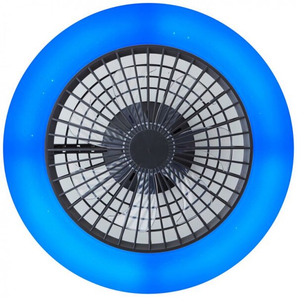 Brilliant G60020/06 Stmívatelné LED svítidlo SALERNO ČERNÉ & reverzn VENTILÁTOR + funkce LED