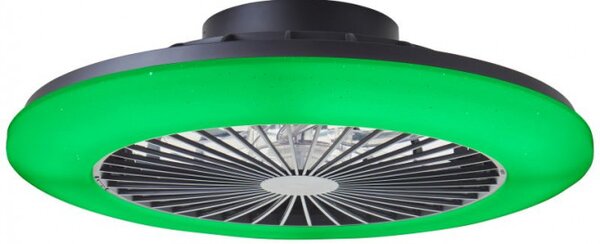 Brilliant G60020/06 Stmívatelné LED svítidlo SALERNO ČERNÉ & reverzn VENTILÁTOR + funkce LED