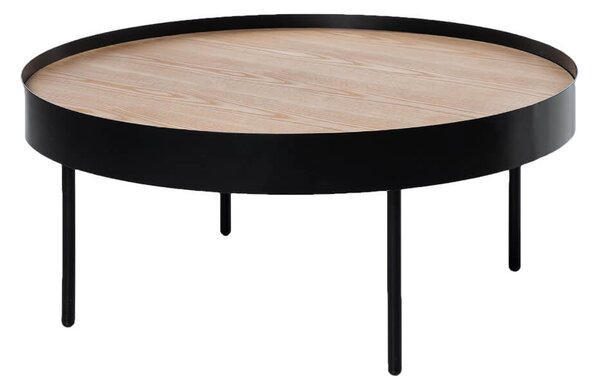 Konferenční stolek werad Ø 80 cm černý/přírodní