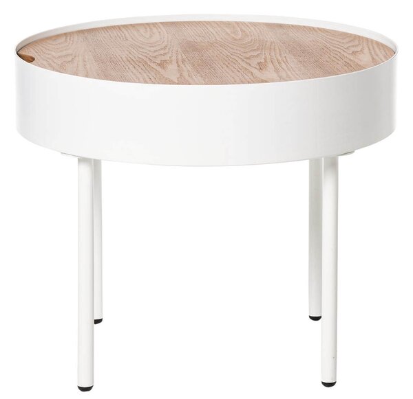 Konferenční stolek werad Ø 50 cm bílý/přírodní