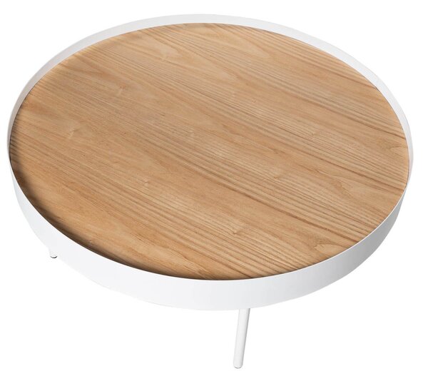 Konferenční stolek werad Ø 80 cm bílý/přírodní