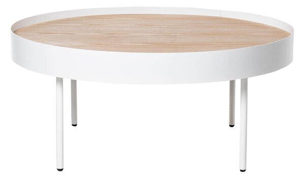 Konferenční stolek werad Ø 80 cm bílý/přírodní