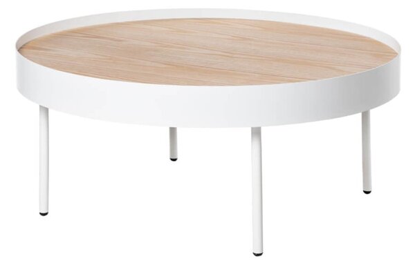 Konferenční stolek werad Ø 80 cm bílý/přírodní