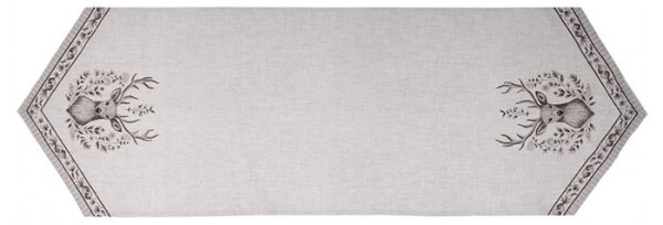 Béžový bavlněný běhoun s motivem jelena Gentle Wilderness – 50x160 cm