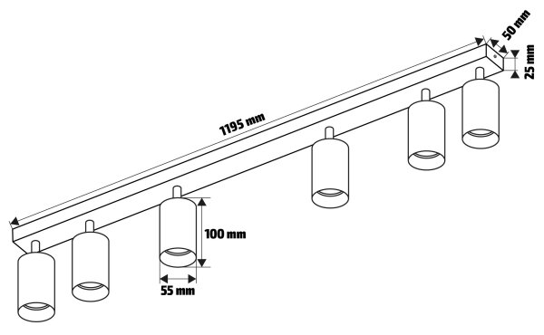 Brilagi - Koupelnové bodové svítidlo SELE 6xGU10/30W/230V IP44 lesklý chrom