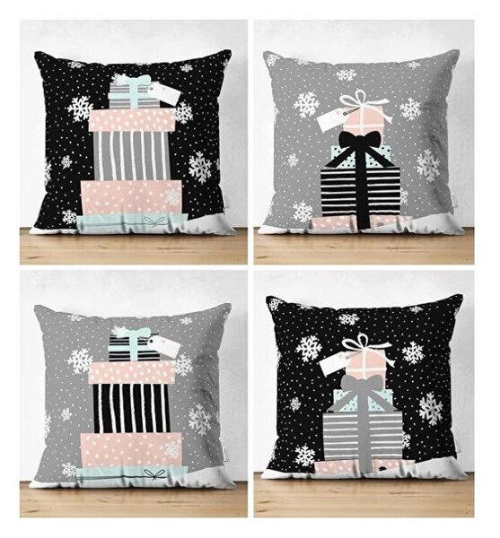 Povlaky na polštáře v sadě 4 ks s vánočním motivem 43x43 cm Merry Christmas – Mila Home