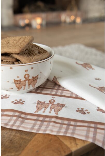Bílá porcelánová miska na polévku s kočičkami Kitty Cats – 500 ml