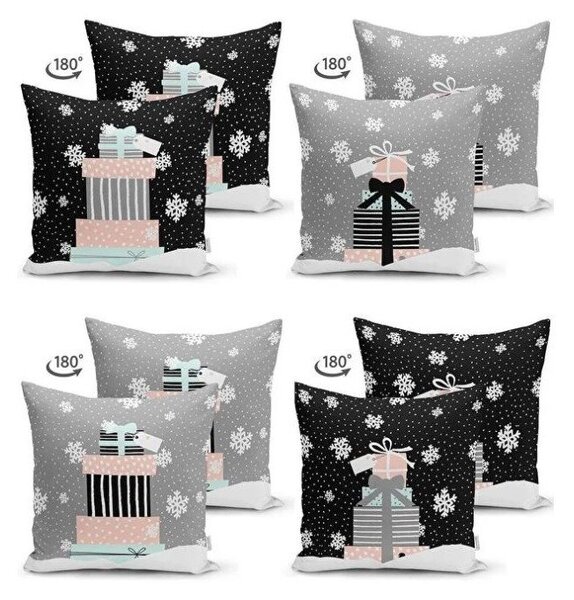Povlaky na polštáře v sadě 4 ks s vánočním motivem 43x43 cm Merry Christmas – Mila Home