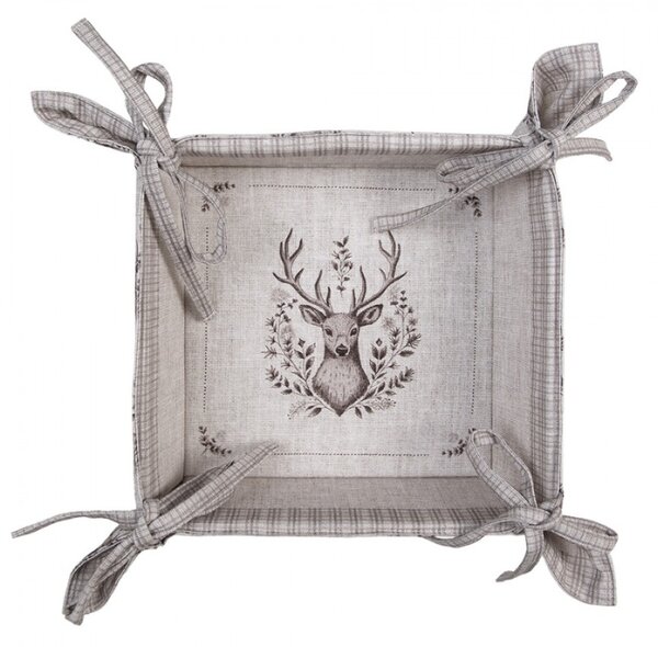 Bavlněný košík na pečivo s motivem jelena Gentle Wilderness – 35x35x8 cm