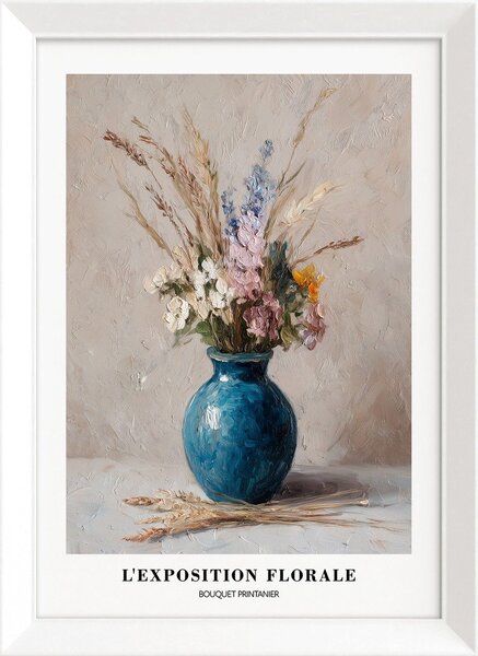 Tištěný obraz s rámem 56x75 cm Blue Vase – Styler