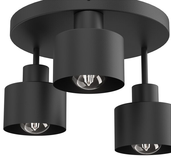 Stropní svítidlo PARKLA 3xE27/15W/230V černá