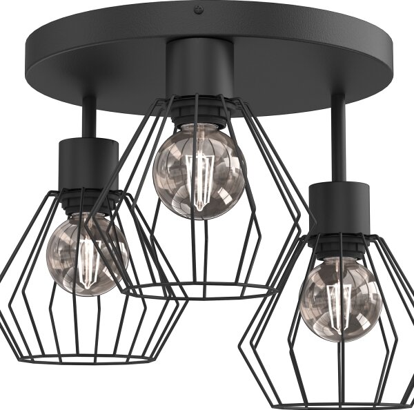 Stropní svítidlo PARKLA 3xE27/15W/230V černá