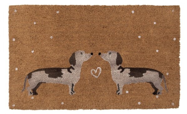 Kokosová rohožka s jezevčíky Dachshund Love – 75x45 cm