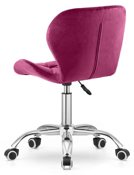 Set do pracovny ZARIMO stůl 80x40 cm bílý + křeslo AVOLA VELVET vínové