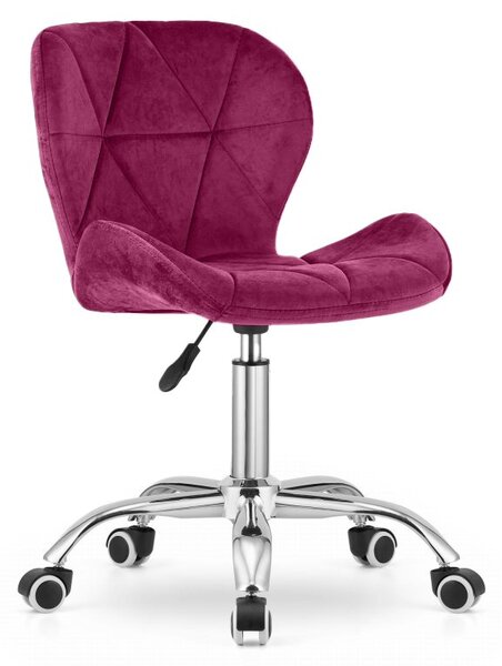 Set do pracovny ZARIMO stůl 80x40 cm bílý + křeslo AVOLA VELVET vínové
