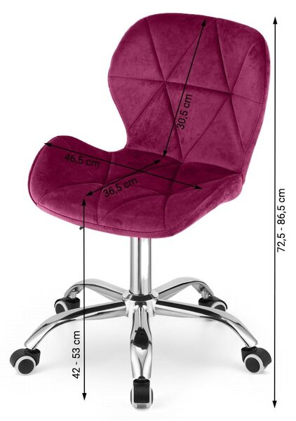 Set do pracovny ZARIMO stůl 80x40 cm bílý + křeslo AVOLA VELVET vínové