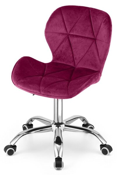 Set do pracovny ZARIMO stůl 80x40 cm bílý + křeslo AVOLA VELVET vínové