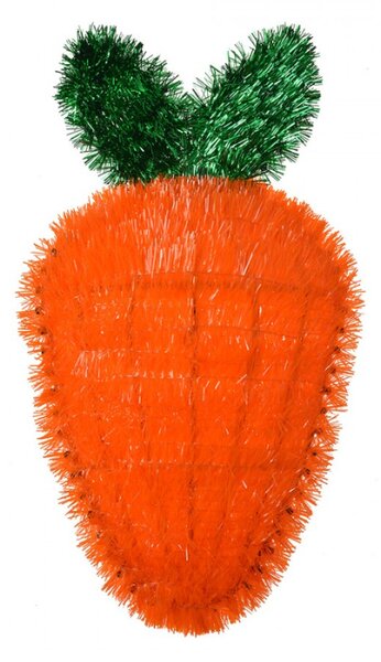 Oranžová plastová nástěnná dekorace ve tvaru mrkvičky – 20x3x37 cm